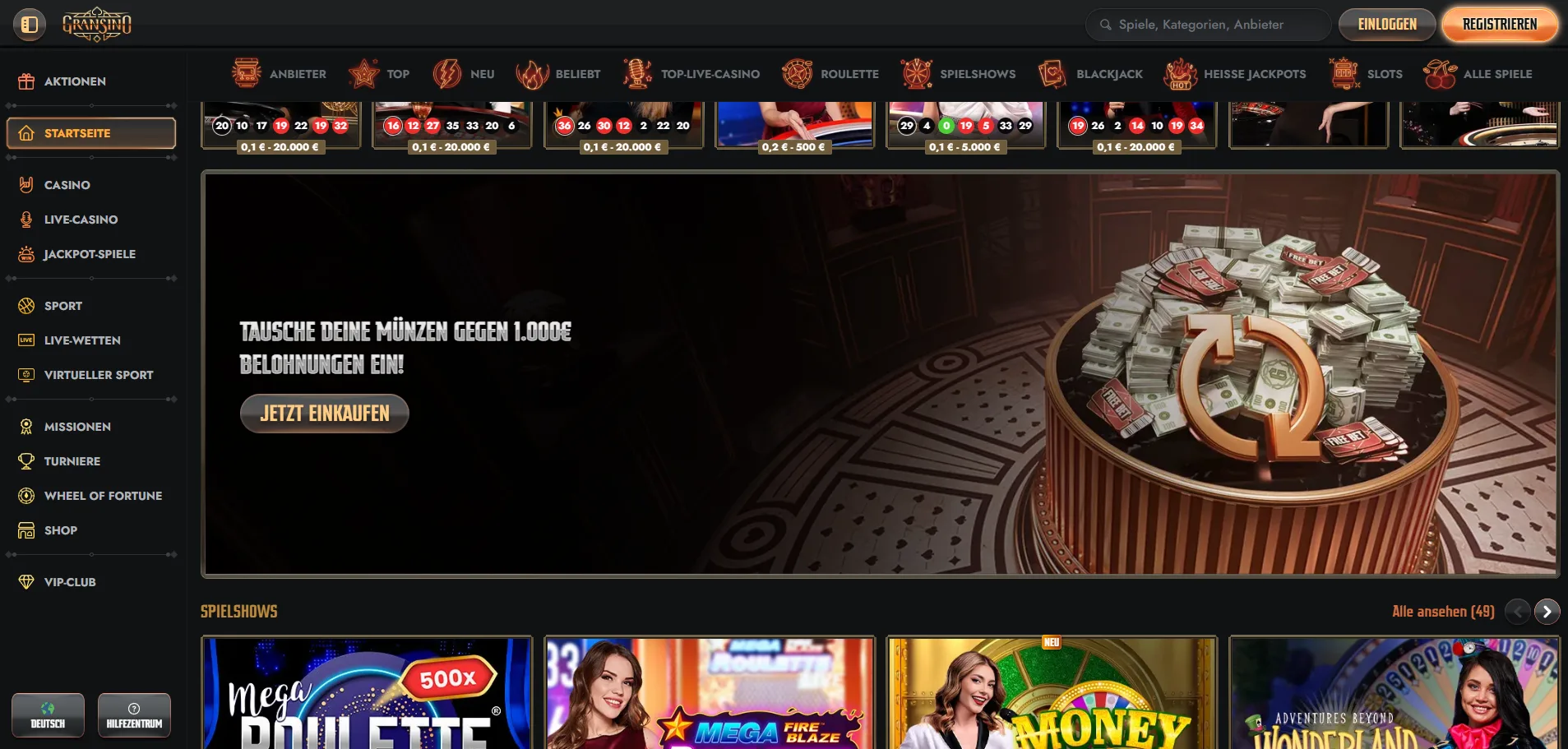 Gransino Casino Bonus